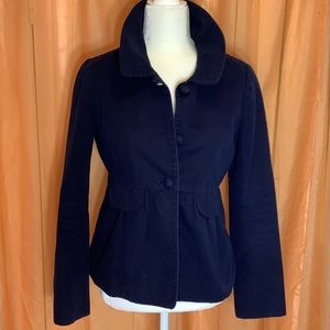 Classic navy J Crew jacket/blazer. Great lines super cool collar. size 6.